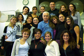 Saverio Marconi con una classe di allievi de "La Scuola del Musical"