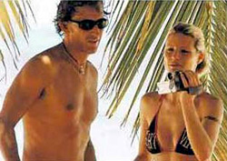 Michelle Hunziker fotografata con Stefano Bolla