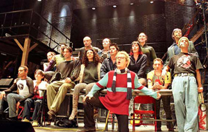 Una foto di scena della prima edizione italiana di "Rent"
