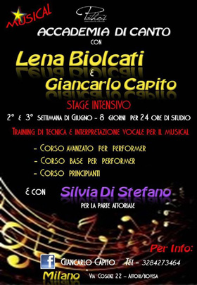 Biolcati e Capito: stage di canto a Milano Biolcati e Capito: stage di canto a Milano
