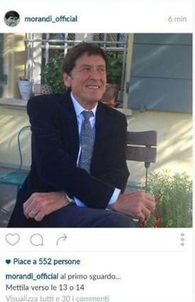 Morandi: su Facebook rispondo solo io Morandi: su Facebook rispondo solo io