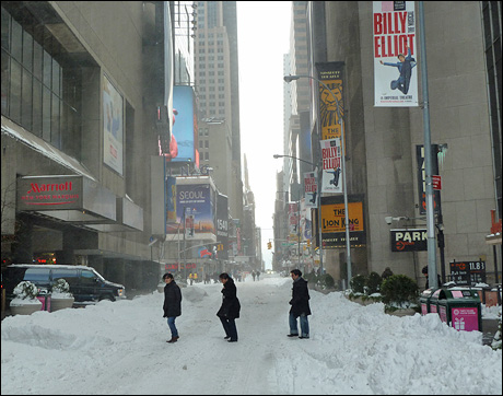 Broasway dopo la tempesta di neve 