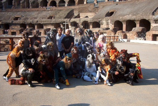 Cats nella presentazione al Colosseo di Roma a settembre 2009