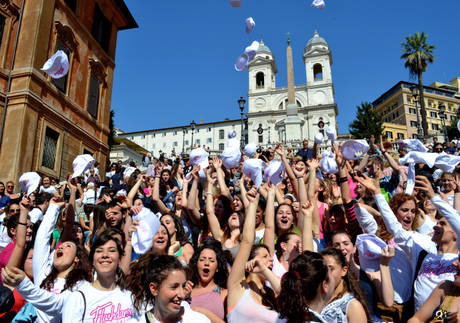 Il flash-mob a Roma