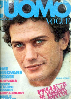 Saverio Marconi sulla copertina di "Vogue Uomo" nel 1978