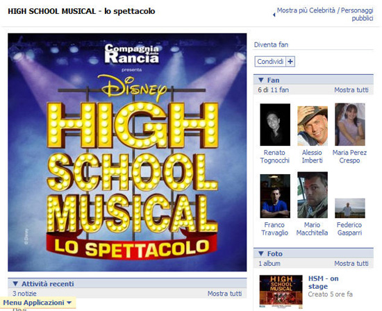 La pagina su Facebook