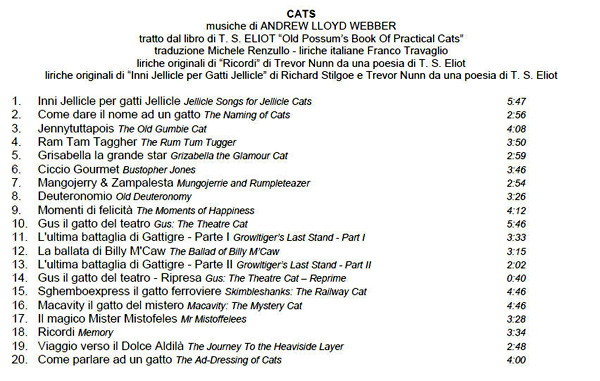 La track-list La track-list